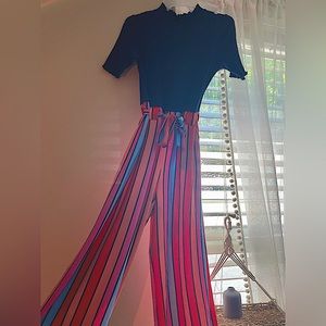 Sequin Hearts Girls XL Colorful Wide Leg Jumpsuit